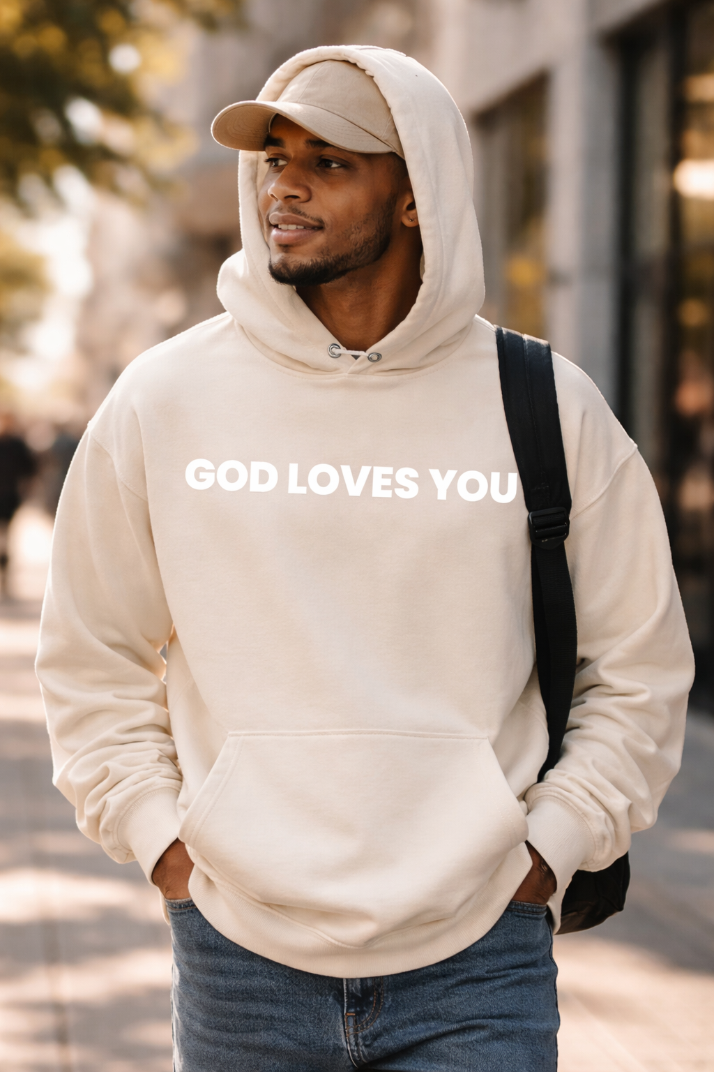 GLU “God Loves You” Hoodie (Cream)